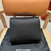 Fortok Saint Laurent Cassandra Medium Grained Leather Bag Black 24.5x20x11.5cm - 2