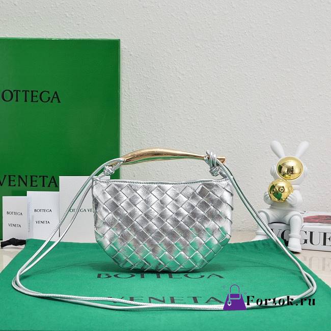 Fortok Bottega Veneta Mini Sardine Bag Silver 20x12x2.5cm - 1