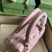 Fortok Gucci GG Matelasse Leather Top Handle Bag Pink 19x13x11cm - 2