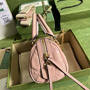 Fortok Gucci GG Matelasse Leather Top Handle Bag Pink 19x13x11cm - 4