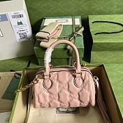 Fortok Gucci GG Matelasse Leather Top Handle Bag Pink 19x13x11cm - 6