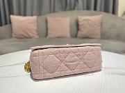 Fortok Dior Caro Small Bag Linen Cannage Pattern Pink 20x12x7cm - 3