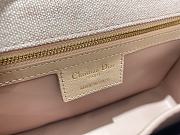 Fortok Dior Caro Small Bag Linen Cannage Pattern Pink 20x12x7cm - 5