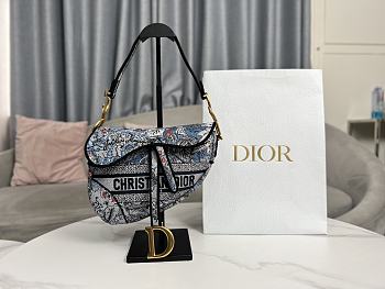 Fortok Dior Oblique Saddle Bag Magic Garden 25cm