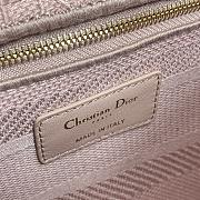 Fortok Dior Lady D-Lite Bag Embroidery Pink 24x20x11cm - 3