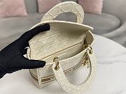 Fortok Dior Lady D-Lite Bag Embroidery Beige 24x20x11cm - 4