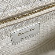 Fortok Dior Lady D-Lite Bag Embroidery Beige 24x20x11cm - 3