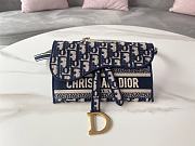 Fortok Dior Oblique Slim Saddle Pouch Blue 21x13.5x3cm - 1