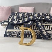 Fortok Dior Oblique Slim Saddle Pouch Blue 21x13.5x3cm - 4