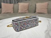 Fortok Dior Small Caro Bag Multicolor Embroidery With Crystal 20x12x7cm - 6