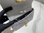 Fortok Dior Small Caro Bag Multicolor Embroidery With Crystal 20x12x7cm - 5