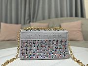Fortok Dior Small Caro Bag Multicolor Embroidery With Crystal 20x12x7cm - 4