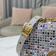 Fortok Dior Small Caro Bag Multicolor Embroidery With Crystal 20x12x7cm - 3