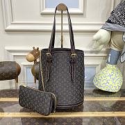 Fortok Louis Vuitton Mini Lin Petit Bucket Bag 23x15x26cm - 1