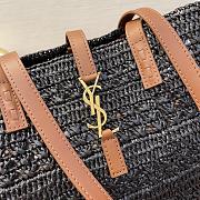 Fortok Saint Laurent Raffia Tote Bag Black 38x20x21cm - 6