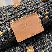 Fortok Saint Laurent Raffia Tote Bag Black 38x20x21cm - 2