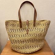 Fortok Saint Laurent Raffia Tote Bag Beige 48x30x26cm - 1