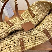 Fortok Saint Laurent Raffia Tote Bag Beige 48x30x26cm - 6