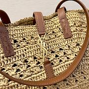 Fortok Saint Laurent Raffia Tote Bag Beige 48x30x26cm - 5
