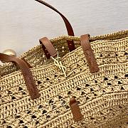 Fortok Saint Laurent Raffia Tote Bag Beige 48x30x26cm - 3