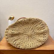 Fortok Saint Laurent Raffia Tote Bag Beige 48x30x26cm - 2