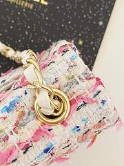 Fortok Chanel White/Multiicolor Quilted Tweed New Mini Classic Flap Bag 20cm - 4
