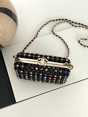 Fortok Chanel 2023 SS Pearl Bag Black 17x11x7cm - 5