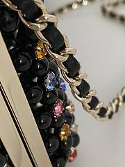 Fortok Chanel 2023 SS Pearl Bag Black 17x11x7cm - 4