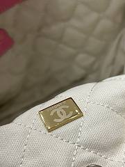 Fortok Chanel Crochet Mixed Fibres Gold Tone Metal Beige Pink 20x36x12cm - 3