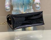 Fortok Chanel Mini Flap Bag With Top Handle Patent Calfskin&Gold-Tone Metal Black - 6