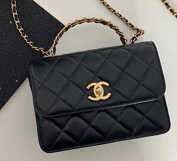 Fortok Chanel 23P Handle Bag Black AS38860340118 19x14x8cm