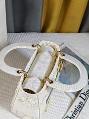 Fortok Dior Lady D-lite Bag White Reverse Jouy 24x20x11cm - 5