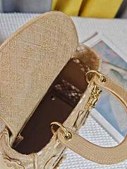 Fortok Dior Lady D-lite Bag Beige Reverse Jouy 24x20x11cm - 2