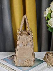 Fortok Dior Lady D-lite Bag Beige Reverse Jouy 24x20x11cm - 3