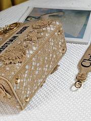 Fortok Dior Lady D-lite Bag Beige Reverse Jouy 24x20x11cm - 4