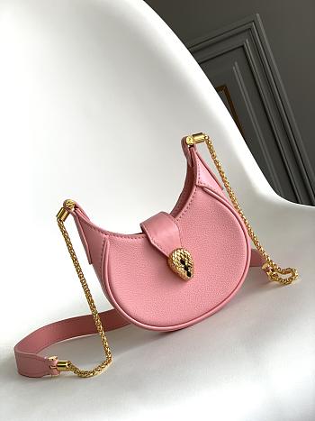 Fortok Bvlgari Serpenti Ellipse Micro Bag Pink 13x8x3.5cm