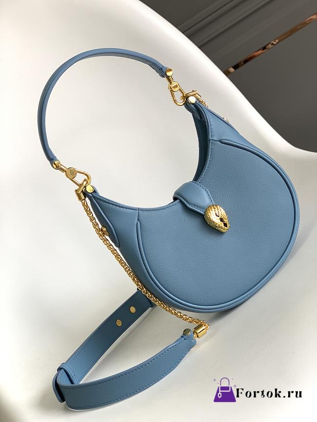 Fortok Bvlgari Serpenti Ellipse Micro Bag Blue 13x8x3.5cm - 1