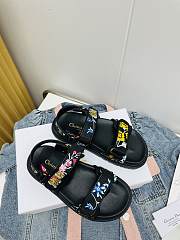 Fortok Dior Dioract Multicolor Fabric Sandals Black - 2