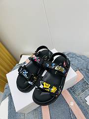 Fortok Dior Dioract Multicolor Fabric Sandals Black - 3