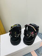 Fortok Dior Dioract Multicolor Fabric Sandals Black - 5
