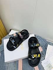 Fortok Dior Dioract Multicolor Fabric Sandals Black - 6
