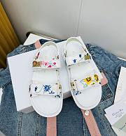 Fortok Dior Dioract Multicolor Fabric Sandals White - 1