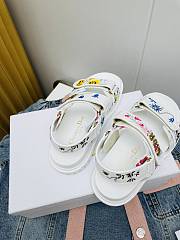 Fortok Dior Dioract Multicolor Fabric Sandals White - 6