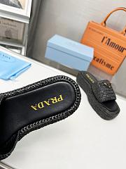 Fortok Prada Crochet Flatform Slides Black - 2