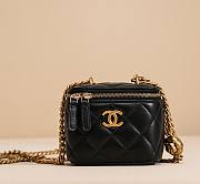 Fortok Chanel 23S Small Vanity Bag With Chain Black 10x9x7cm  - 1