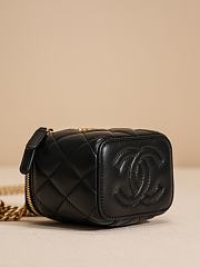 Fortok Chanel 23S Small Vanity Bag With Chain Black 10x9x7cm  - 5