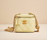 Fortok Chanel 23S Small Vanity Bag With Chain Yellow 10x9x7cm - 1