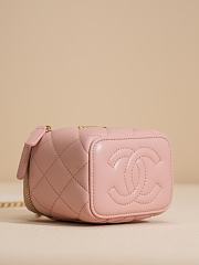 Fortok Chanel 23S Small Vanity Bag With Chain Pink 10x9x7cm - 5