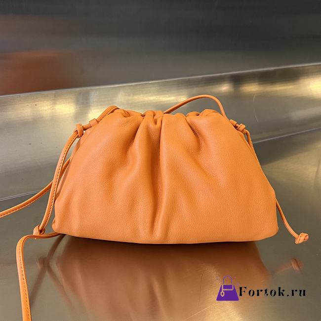 Fortok Bottega Veneta The Mini Pouch Shoulder Bag Orange 22x12x7cm - 1