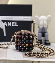 Fortok Chanel Mini Evening Bag Glass Pearls & Gold-Tone Metal Black & Multicolour - 1